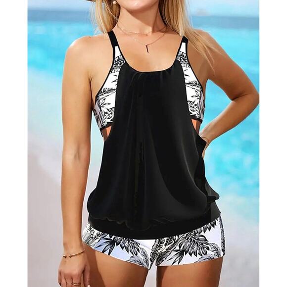 Holipick Women Tankini Swimsuits Two Piece Tummy Control Bathing Suits Blouson S - Picture 2 of 3